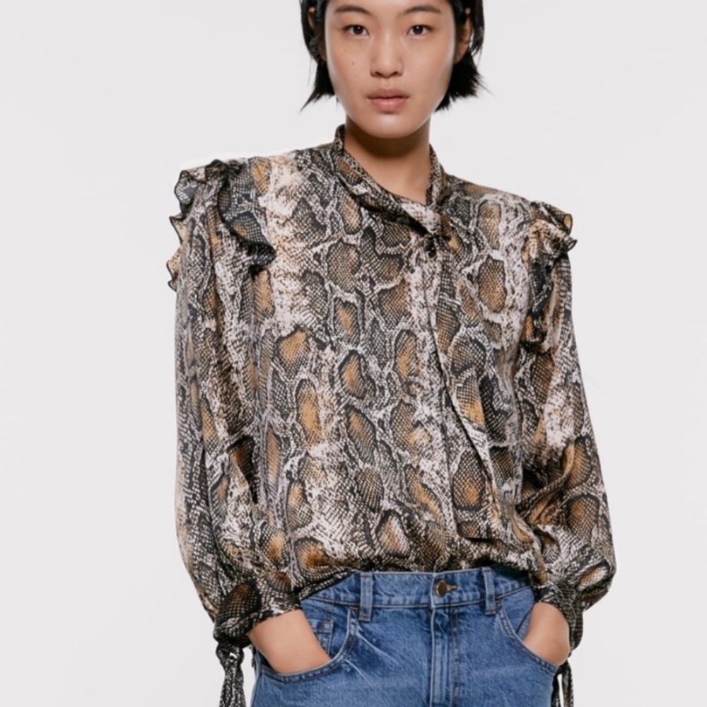 Zara Python Print Blouse - image 2